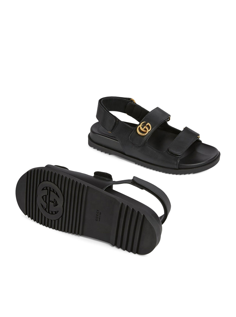 GG leather sandals