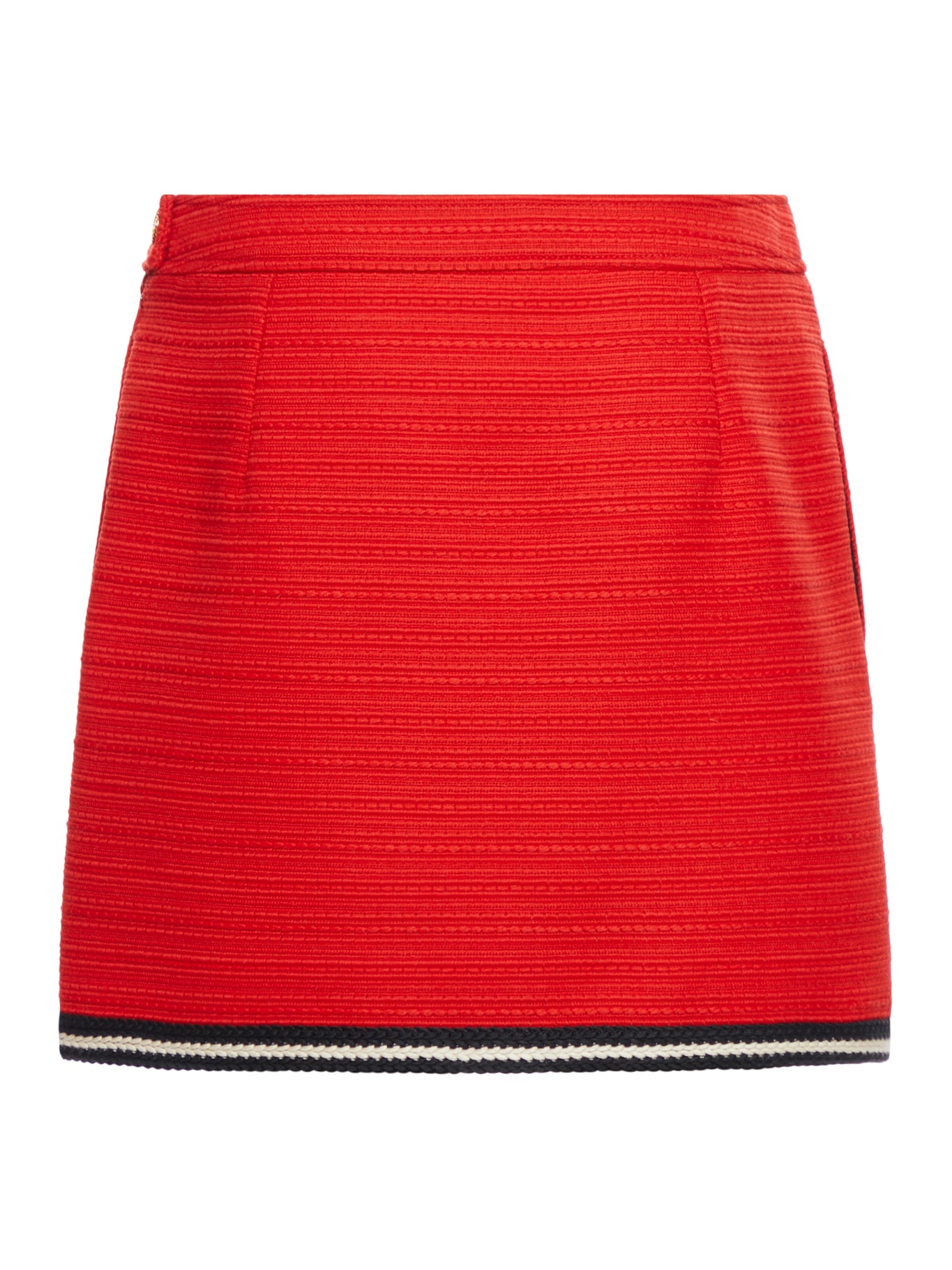 WOOL SKIRT WITH BRAIDED FINISHES