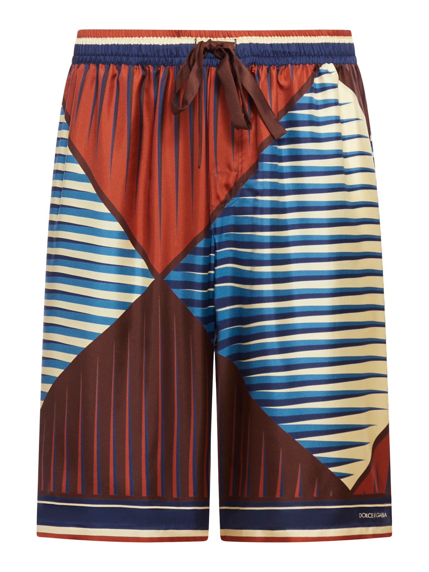 Bermuda shorts in printed satin