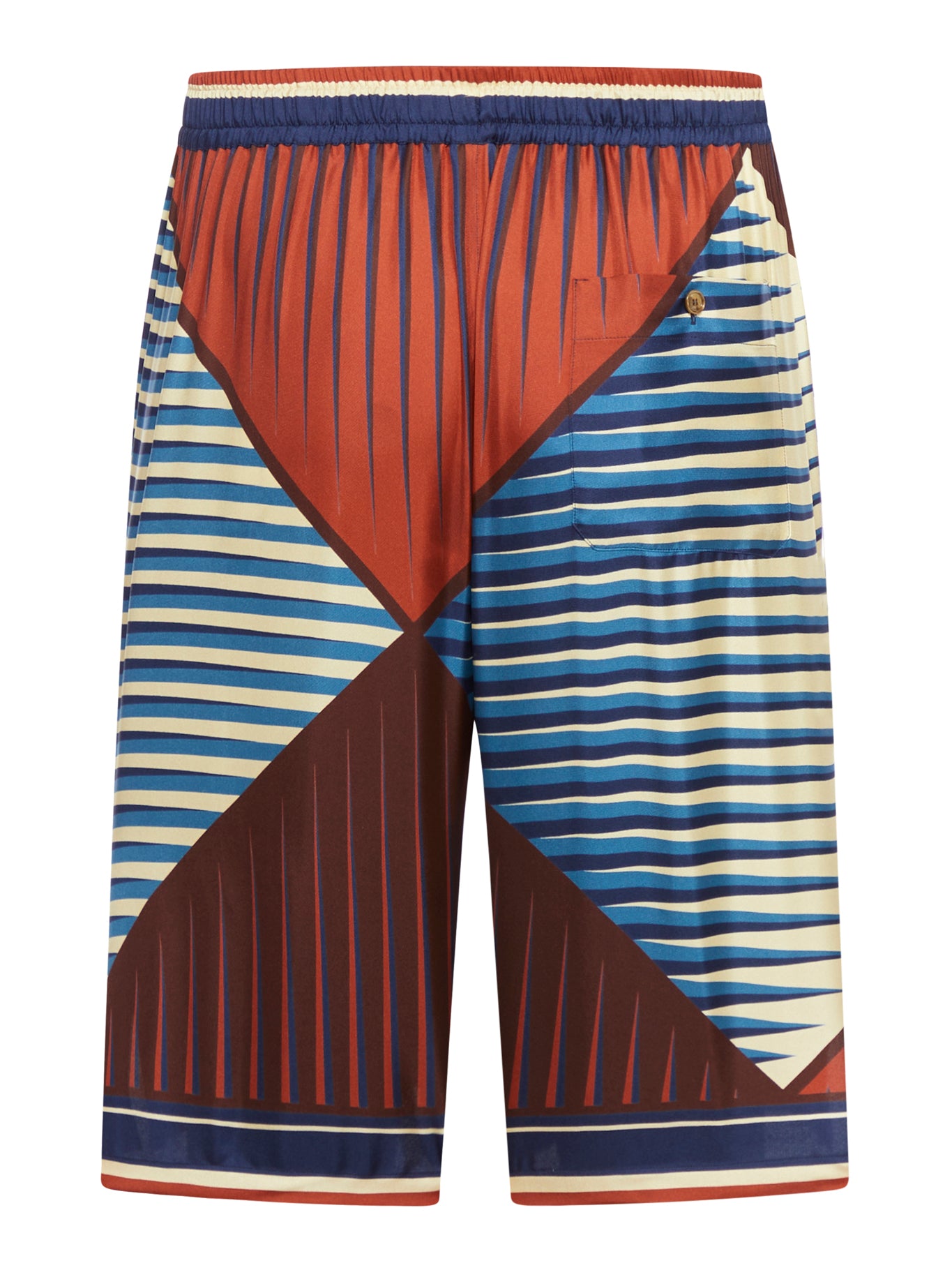 Bermuda shorts in printed satin