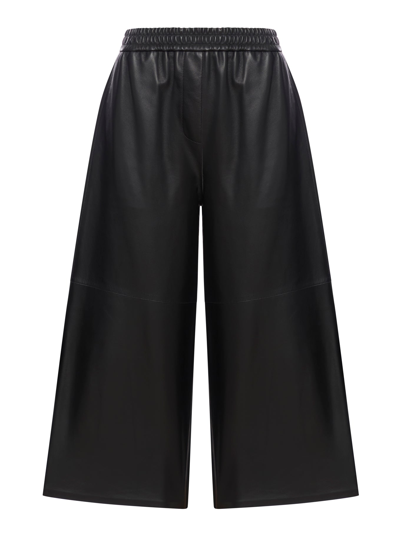 Cropped trousers in lamb nappa