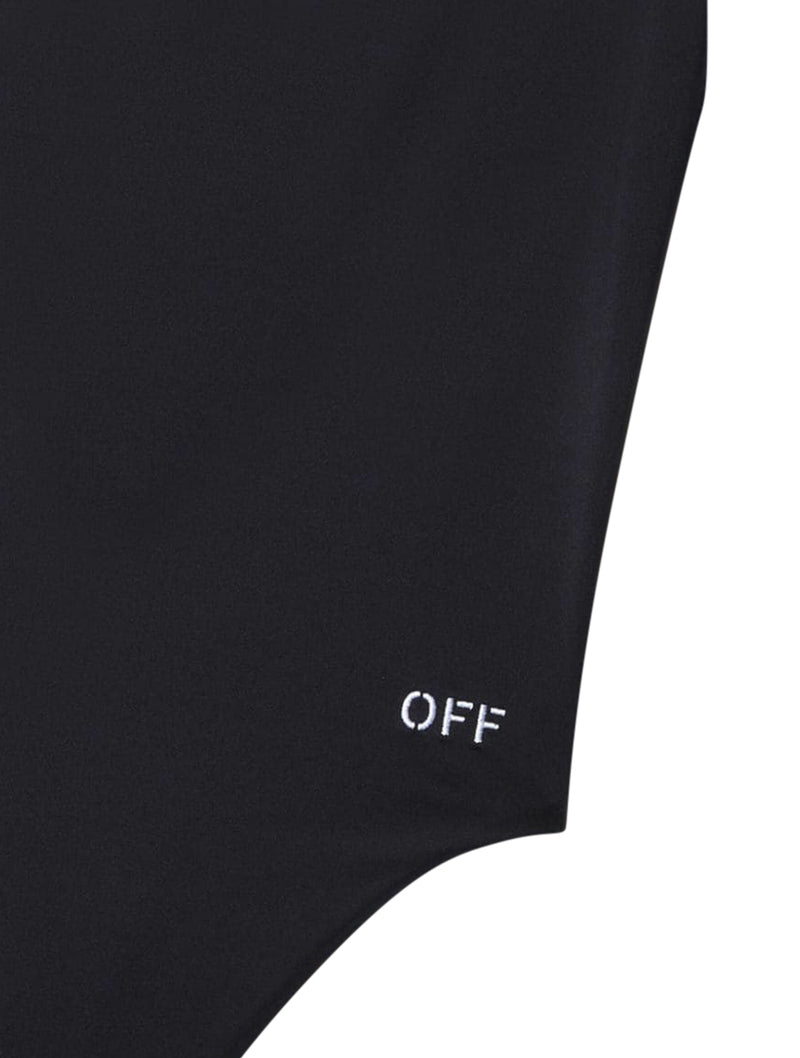 One-shoulder one-piece swimsuit with Off Logo