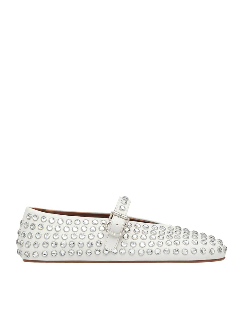 LAMBSKIN BALLERINAS WITH RHINESTONE