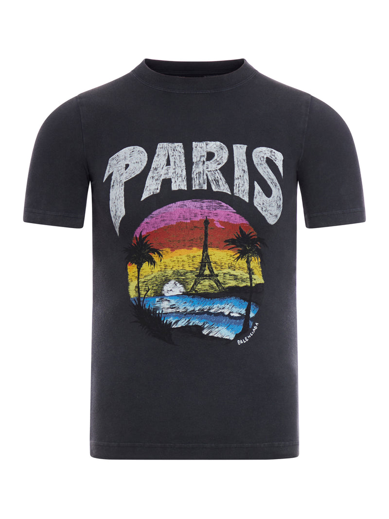 FITTED T-SHIRT PARIS TROPICAL STR JERSEY PEEL