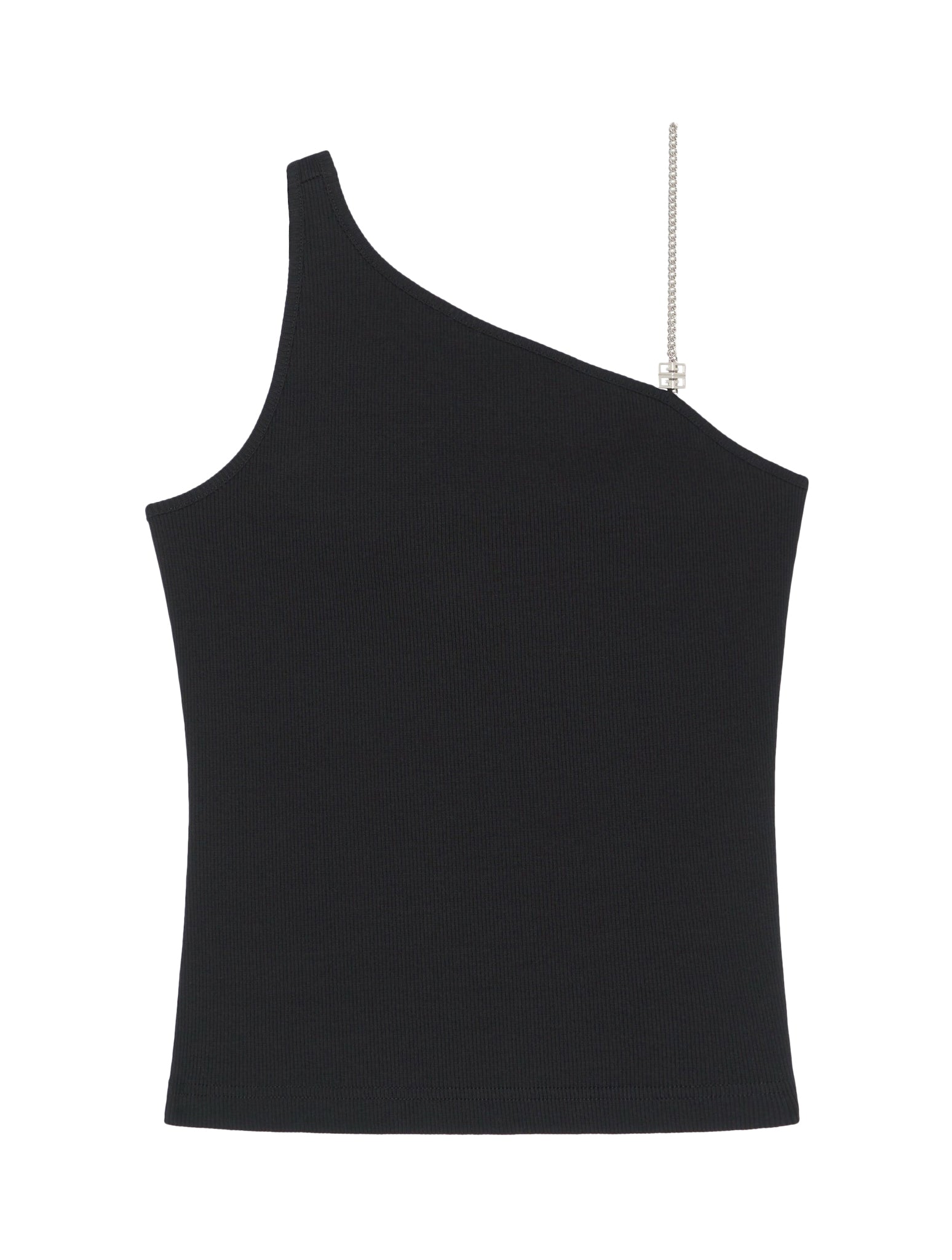 Asymmetric cotton top with chain