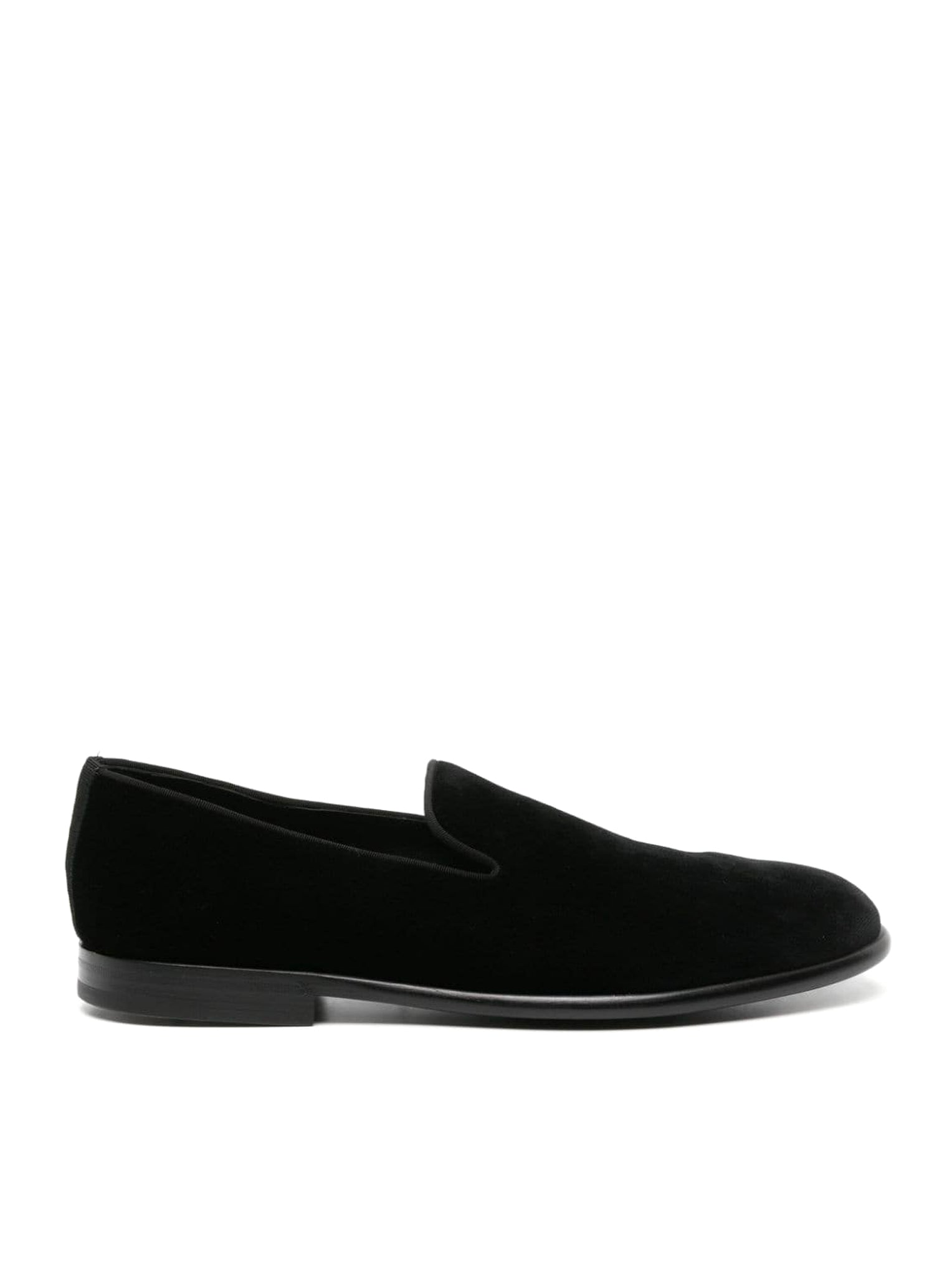 leather-sole velvet loafers