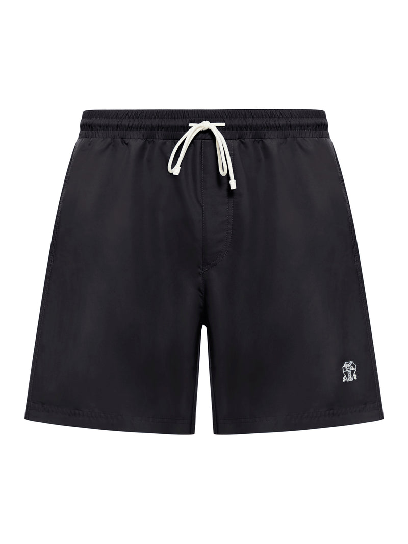 embroidered-logo swim shorts