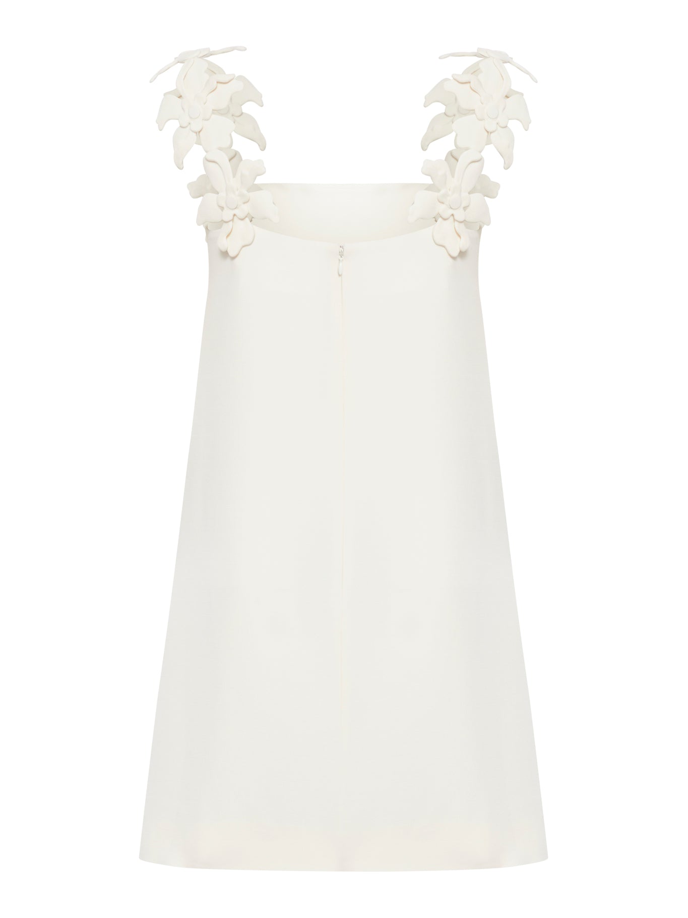 SHORT DRESS with straps IN EMBROIDERED CREPE COUTURE