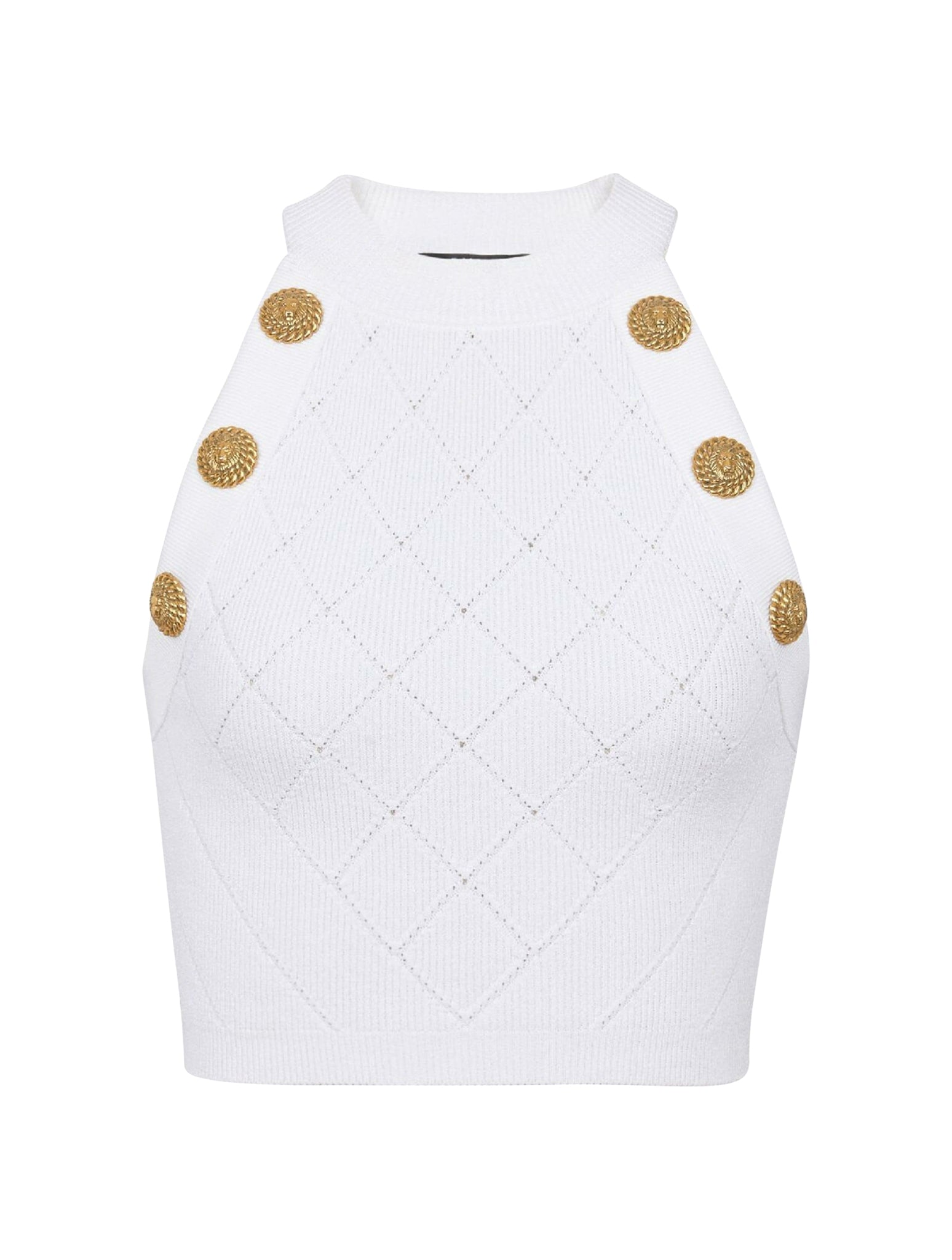 embossed buttons cropped top