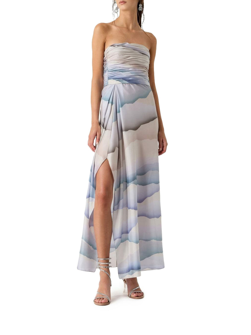 abstract-pattern silk dress