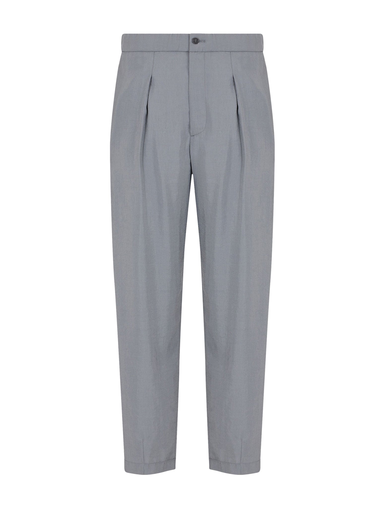 elasticated-waistband pleat-detail trousers