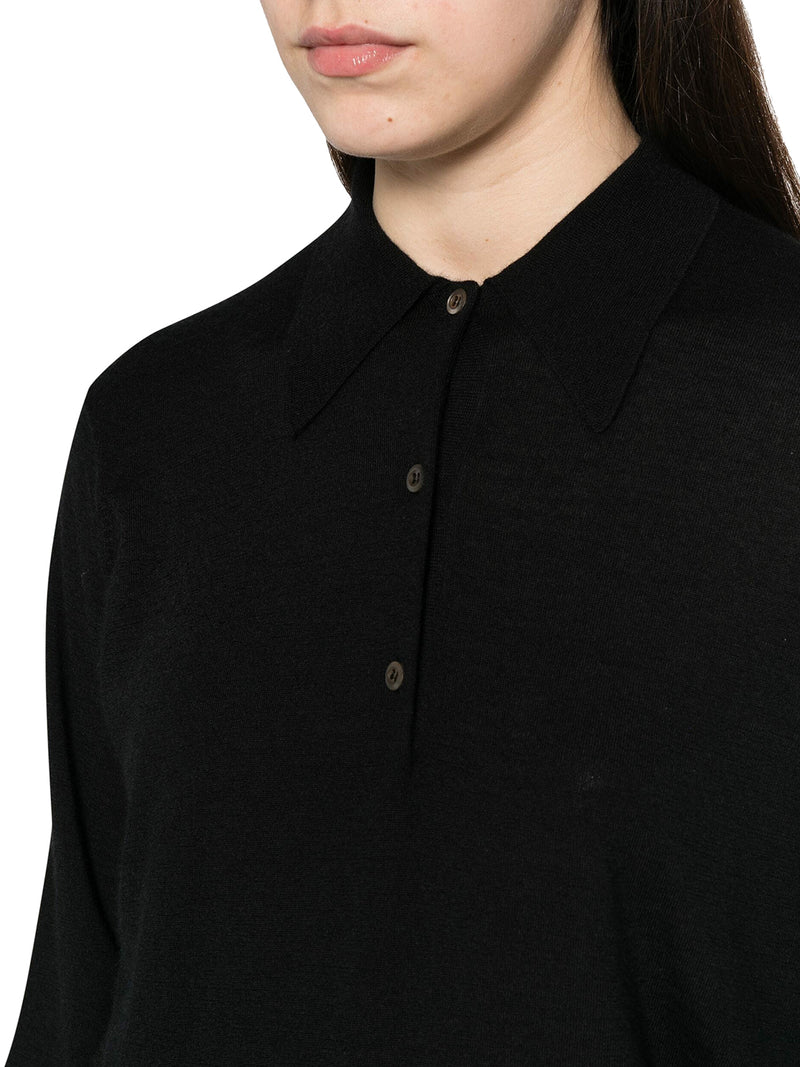 Polo shirt with triangular logo in cashmere