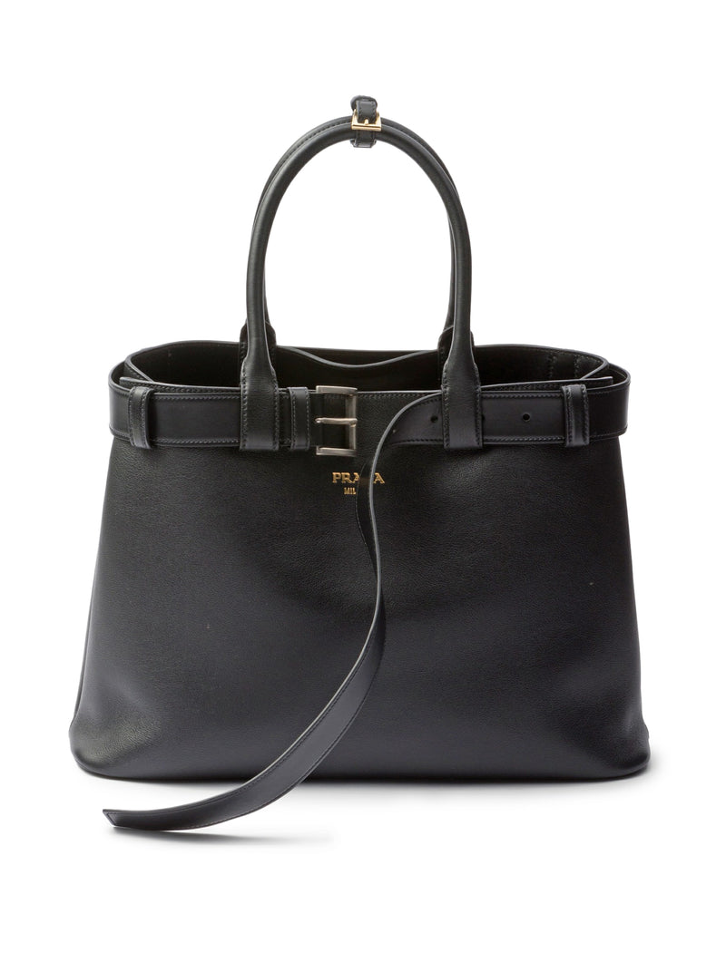 Prada Buckle large leather handbag