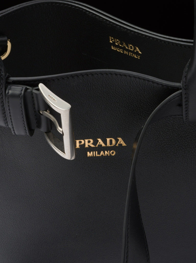 Prada Buckle large leather handbag