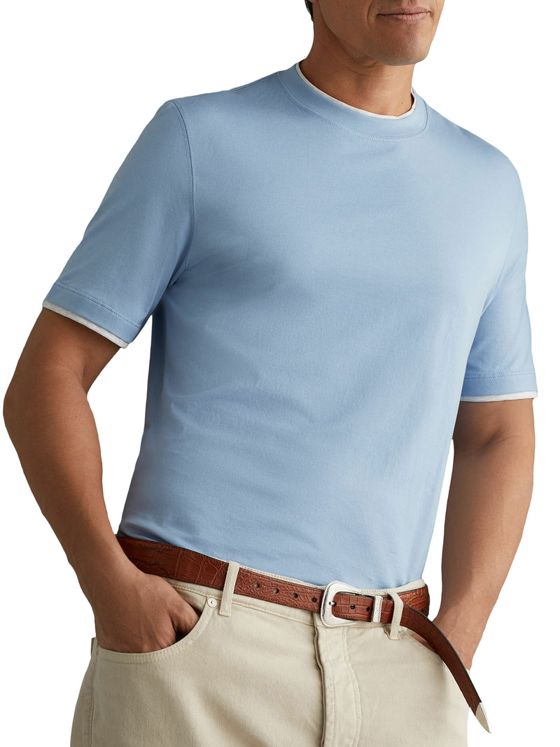 layered detail cotton T-shirt