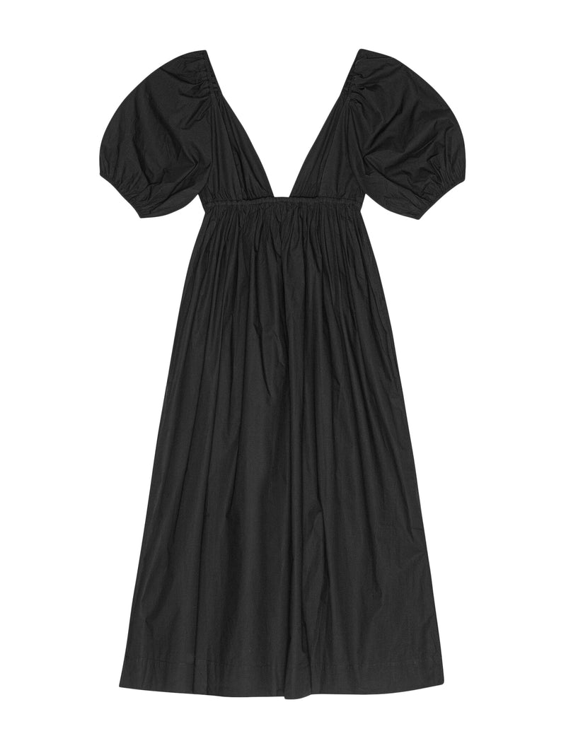 COTTON POPLIN LONG DRESS