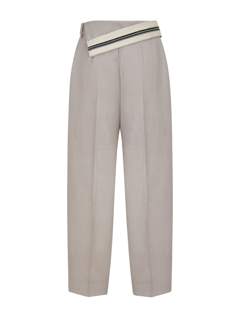 Dove gray mohair wool trousers