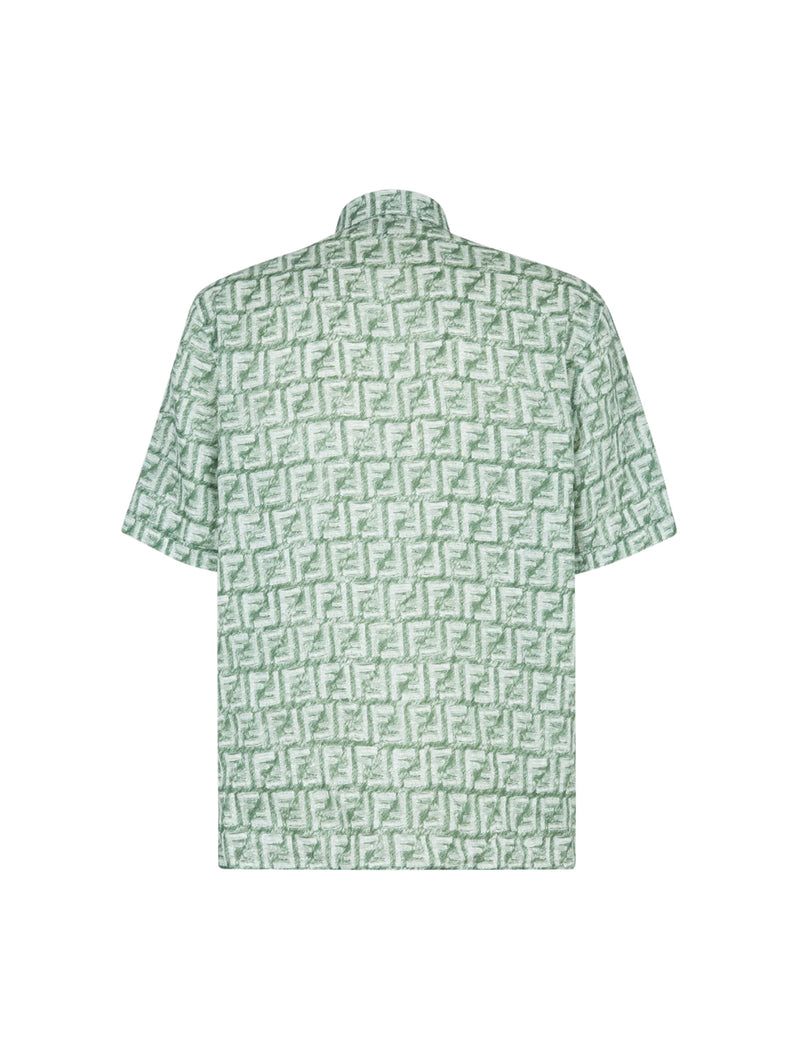 Green linen shirt with label