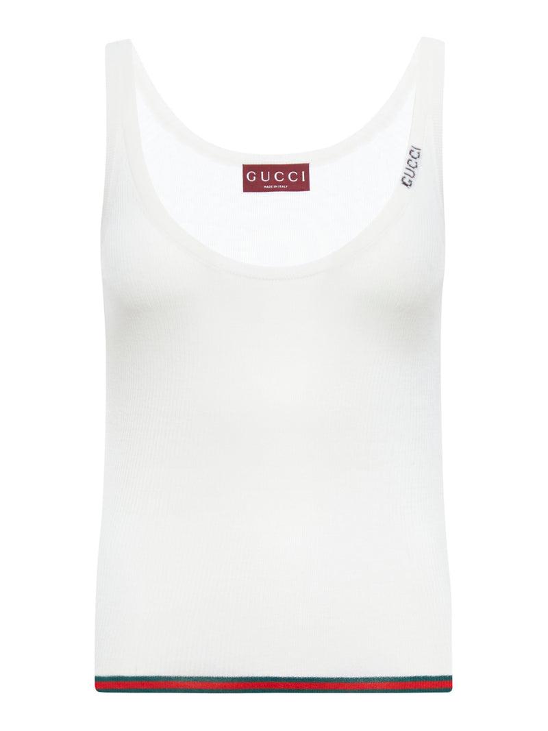 RIBBED SILK AND CASHMERE TANK TOP