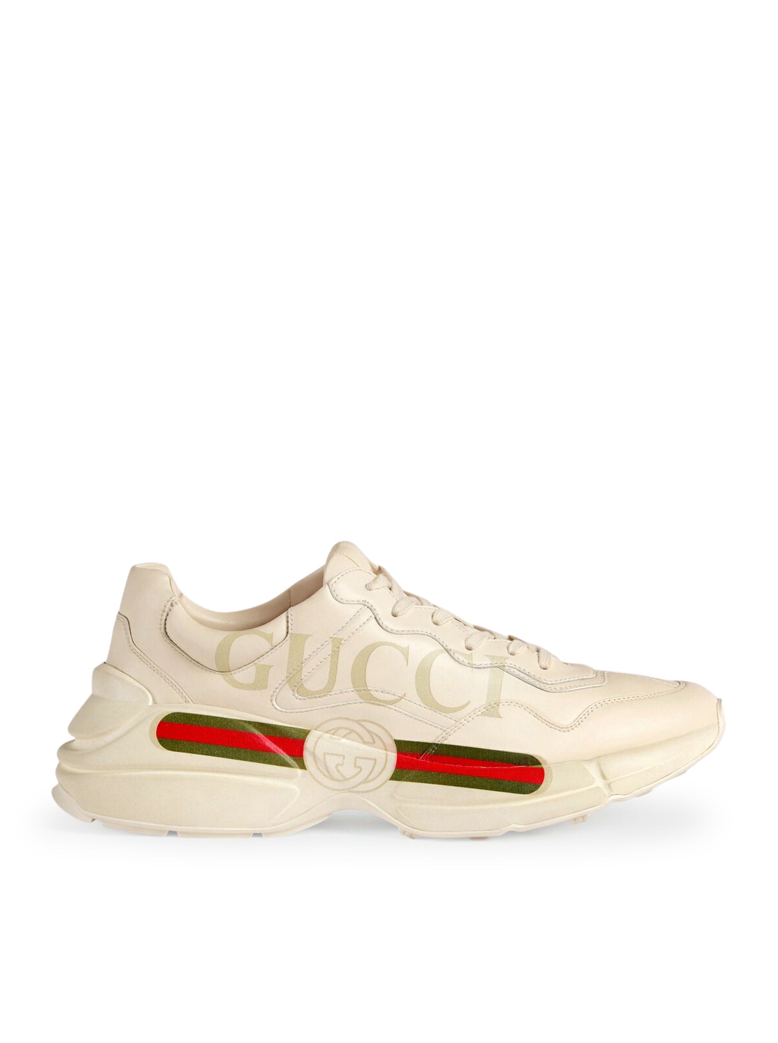 Men`s Rhyton sneaker in leather with Gucci logo