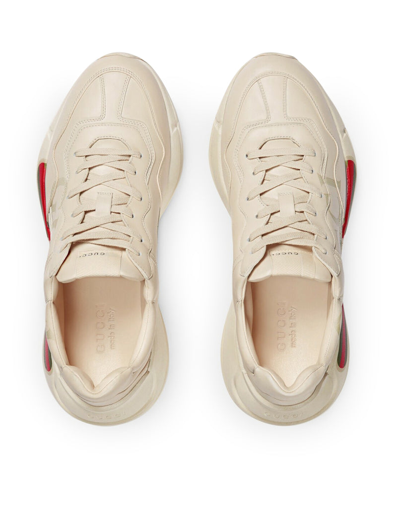 Men`s Rhyton sneaker in leather with Gucci logo