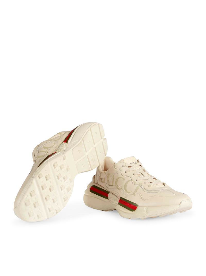 Men`s Rhyton sneaker in leather with Gucci logo